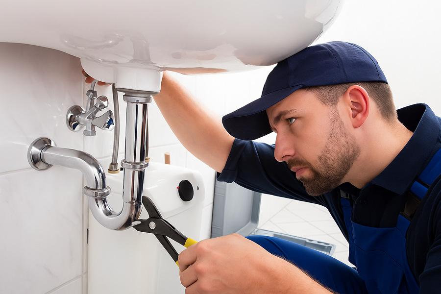 Expert Plumber Fixing a Leaky Sink - Plumbing Repair Pearland TX
